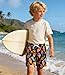 uideazone Boy Swim Trunks Quick Dry UPF 50+ Beach Board Shorts Fashion Neon Ice Cream Swimsuit with Mesh Lining for 11-12 Years Kids
