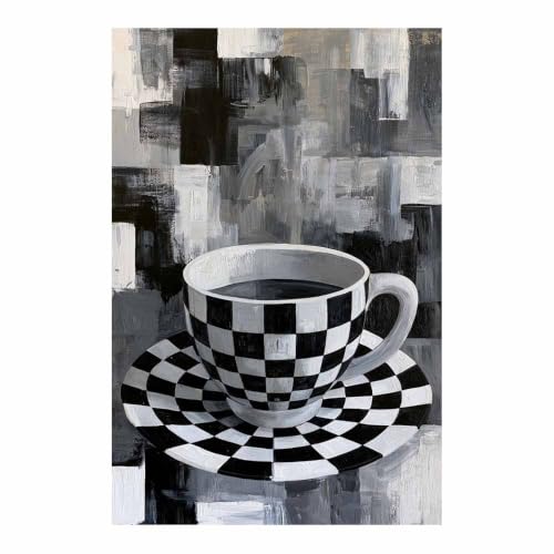 Toile noir et blanc tableau deco salon HOQIU moderne 40x60