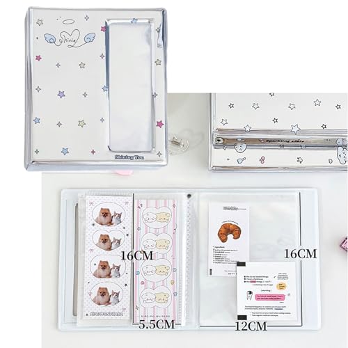 Álbum de fotos plateado para fanáticos de ídolos, con portahojas transparentes de PVC, 40 páginas, tamaño A5 miniatura 2