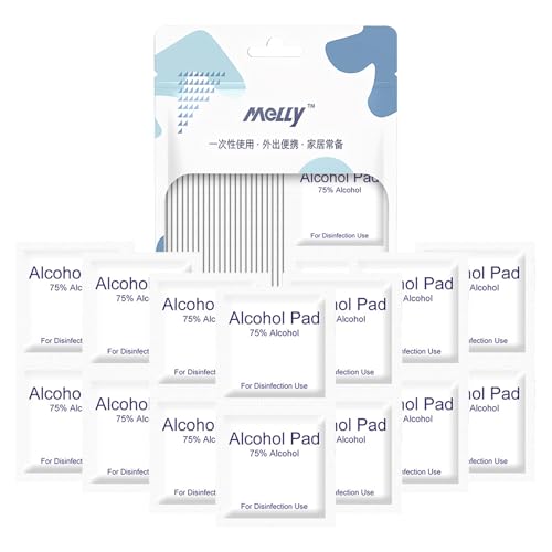 100Pcs Alkoholische Wischfektionstücher,3 x 6cm,Reinigung tücher mit Reisegröße,Einzeln Verpackt,Zum Reinigen von Mobiltelefonen,Spielzeug,Tastatur,Tisch und Stühle