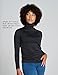 LAPASA Women Turtleneck Thermal Underwear Top Undershirt Midweight Fleece Lined Long Sleeve Base Layer Winter Warm Thermoflux 200 Warm L90 Large Black