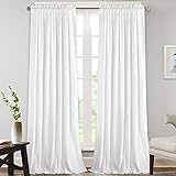 Natural Rich Linen Curtains Semi Sheer for Bedroom/Living Room/Dining | Rod Pocket Textured Flax...