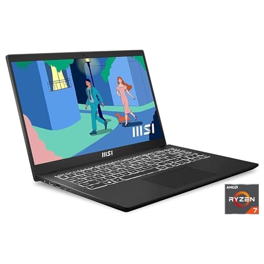 MSI Modern 15 Inch FHD Laptop - (Ryzen 7-7730U, AMD Radeon Graphics, 8GB RAM, 512GB SSD, Windows 11 Home) - Classic Black