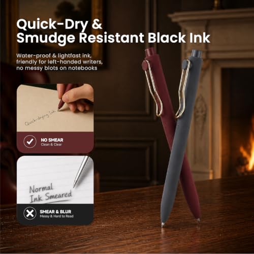 Image of WY WENYUAN Metal Ballpoint Pens, 1.0mm Smooth Writing Black Ink, Aesthetic Metallic Pen with Clip, Elegant Office School Gift Pen for Teachers, Women, Coworkers, Journaling Note Taking