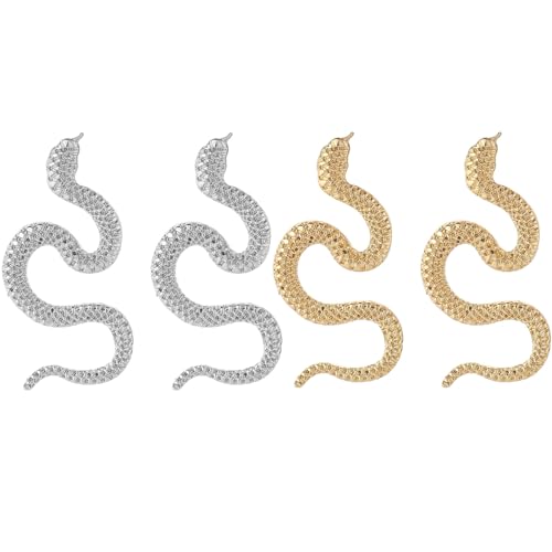 Vintage Animal Snake Dangle Earrings and Antique Gold Color Ethnic Long Tassel Drop Earrings Jewelry for Women