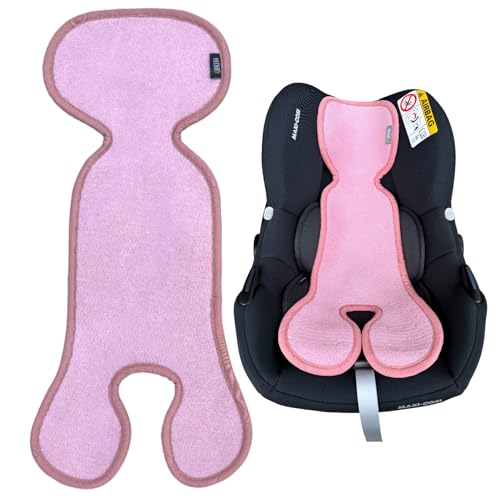 HECKBO Cojín antisudor de verano para cochecito de bebé - grupo 0 - silla de bebé para niños alfombrilla - niña niño - rosa rosa