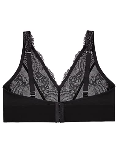 Image of Glamorise Women's Lace Plunge Bralette Wirefree #7013