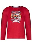 SALT AND PEPPER Jungen Jungen Langarmshirt mit Feuerwehr Applikation aus Baumwolle Hemd, Rot, 92-98 EU