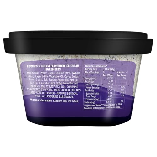 Dairy Day Cookies & Cream Premium Ice Cream Tub, 500ml