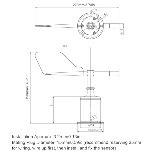 360-Grad-Windrichtungssensor, Anemometergehäuse, Windanzeige, DC 5 V, Präziser Anemometersensor, Windanzeigeschutz für Gartengewächshäuser