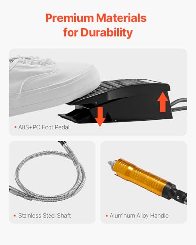 Image of VEVOR Flex Shaft Grinder, 1200W 30,000RPM Electric Flex Shaft Rotary Tool Carver, Multi-functional Hanging Grinding Machine with 31PCS Accessories & Foot Pedal for Carving Buffing Drilling Polishing