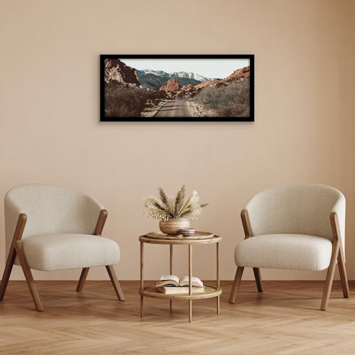 Americanflat 16x40 Poster Frame with Polished Plexiglass - Black Picture Frame - Wide Photo Frames Made of Engineered Wood for Vertical or Horizontal Wall Display - Epic Collection - Black