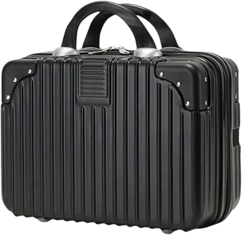 Image of Cosmetic Bag Case Travel Hand Luggage Small Portable Carrying Suitcase Makeup Case for Women Organizer Box Vanity Mini Suitcase (Black)