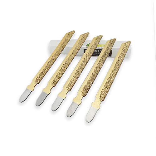 Shdiatool 5-Piece 4 In. Diamond Jig Saw Blades For Tile Ceramic Brick Granite Marble With T-Shank 46 Grit #TOP5
