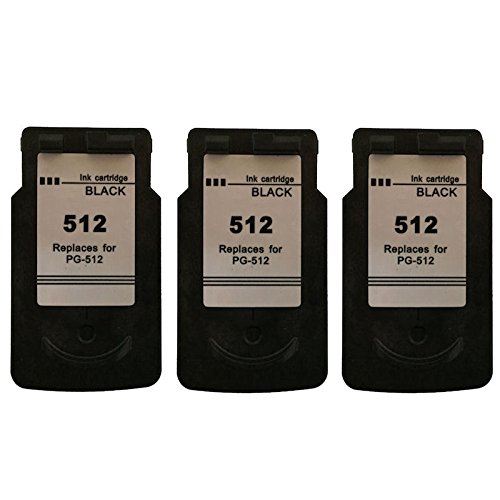 Ink Jungle 3x PG-512 Black Remanufactured Ink Cartridges For Canon PIXMA MP495 Inkjet Printers