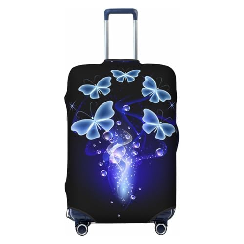 Spandex Travel Luggage Cover Printed Butterflies Dark Double-Sided Suitcase Protector Bag,Dust-Proof Cratch-Resistant Washable Suitcase Sleeve For Kid Adult,Small
