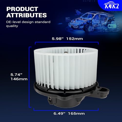 Image of 700258 AC Heater Blower Motor for 18-20 Hyundai Elantra, 10-18 Santa Fe, 13-18 Santa Fe Sport, 19 Santa Fe XL / 17-20 Kia Cadenza, 16-20 Optima, 15-18 Sedona, 11-20 Sorento Replace 97113-2B005 75867
