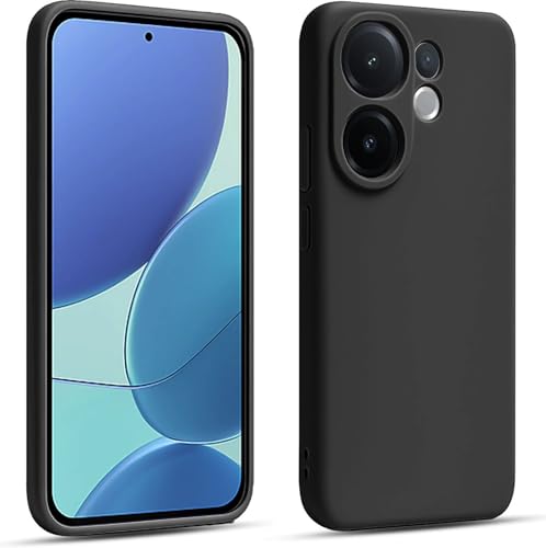Image of DIZORO Microfiber Candy Back Cover Case for Vivo V60 5G / V60e 5G / Vivo T4 Pro 5G Soft Silicone Rubberized Case with Camera Protection (TPU, Black)