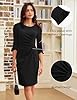 GRACE KARIN Black Dresses for Women 3/4 Sleeve Ruched Elegant Office Business Bodycon Sheath Dress Black M #1