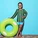 Fashion Green Plaid Pattern Boys Rash Guard Swim Shirts Long Sleeve UPF 50+ Quick Dry Sun Protection Shirt Swimwear Surf Tops for Toddler Kid Fishing Swimming Outdoor 11-12T