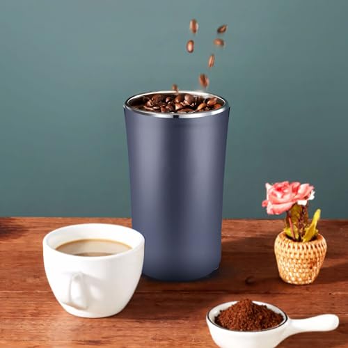 Retoo Kaffeemühle Elektrisch mit Edelstahl Schlagmesser, Keramikmahlwerk Unterwegs Einstellbarer Grobheit, Edelstahlschlagmesser Filterkaffee, Espresso, French Press, cafe