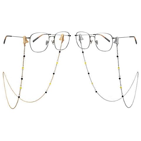 Eyeglass Chains for Women: Mask Chain Women Stainless Steel Eye Glasses Accessory Chain 29 Inch 2Pcs (Steel Stone) Cover