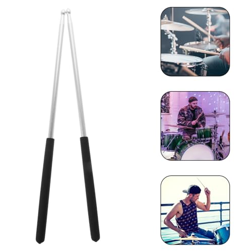 Baquetas de aluminio 5A para percusión, par plateado miniatura 7