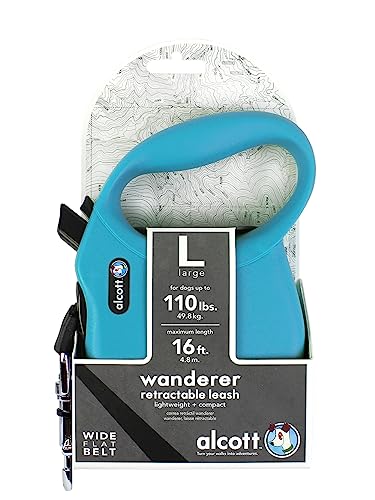 Alcott Wanderer Retractable Leash, Large, Blue
