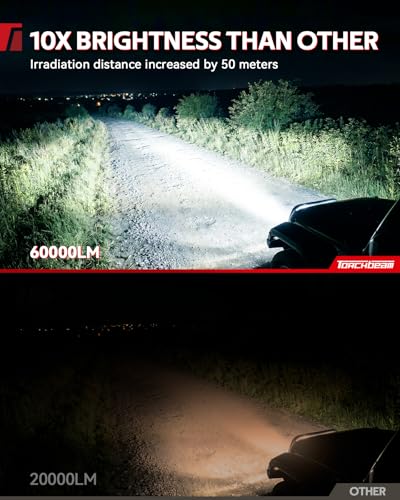 Image of Torchbeam D4s HID Bulbs, 60000LM Brightness 6000K Cool White, Easy Plug and Play Installation, IP68 Waterproof Lights for SUV, Off Road Vehicles, Pack of 2