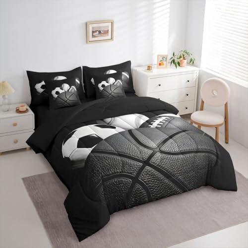 Image of Feelyou Boys Sports Comforter Set Queen Size 7 Pieces