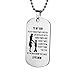 Keattl Collier Dog Tag Collier et Porte-clés rappelez-Vous Que Vous êtes Plus Courageux Que Vous Croyez Bijoux Cadeau Papa Maman à Fils Fille (D)