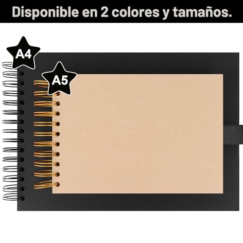Miniatura 5 de Album De Fotos Scrapbook Espiral 80 Páginas Para Pegar Y Escribir - 215 150mm Diy Scrapbooking Album Para Bebé Y Regalo De Cumpleaños