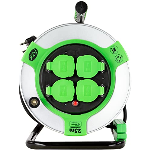 Carrete de cable de 3000 W con protección IP44 exterior