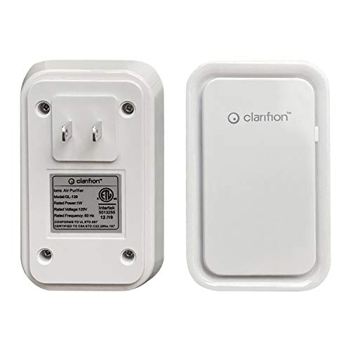 Clarifion - Negative Ion Generator with Highest Output (10 Pack) Filterless Mobile Ionizer & Travel Air Purifier, Plug in, Eliminates: Pollutants, Allergens, Germs, Smoke, Bacteria, Pet Dander & More
