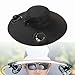 KiBcsLic Bucket Cap with Cooling Feature and Solar Fan for Fishing, Black