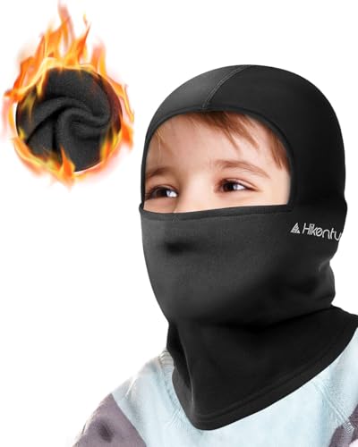 Hikenture Kids Balaclava Ski Mask - Kids Ski Neck Gaiter & Toddler Fleece Neck Warmer w/Helmet Liner Hood