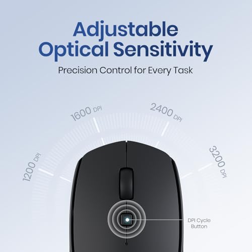 Image of Portronics Toad 23 Pro Wireless Rechargeable Bluetooth Optical Mouse with 2.4GHz, USB Nano Dongle, Optical Orientation, Click Wheel, Adjustable DPI Upto 3200, Type C Rechargeable(Black)