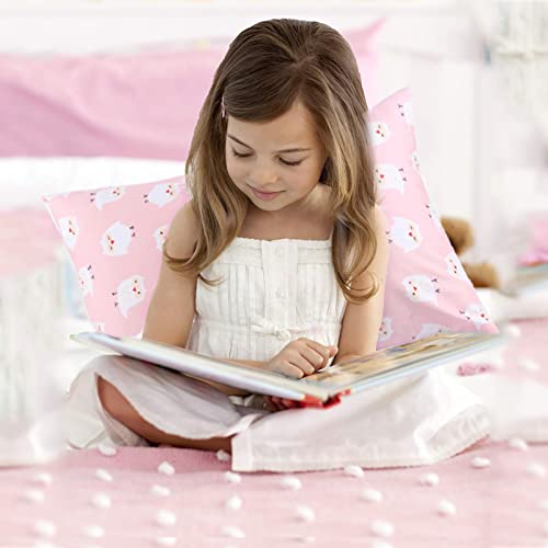 Image of Kids Toddler Pillowcases - 2 Pack Pillowslip Case Fits Pillows Sized 13 x 18 or 12x 16 for Kids Bedding Pillow Cover Pink /White Owl Baby Pillow Cases - by UOMNY