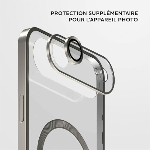 Coque iPhone Air ONEFLOW Aura silicone transparent MagSafe titane - 5