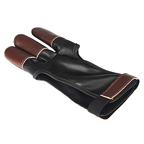 yeacher Luva de tiro com arco Luva de tiro com três dedos Proteção protetora para arco composto recu