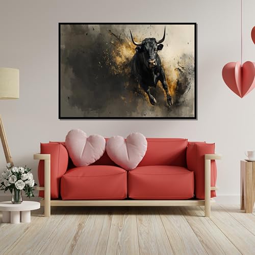 Affiche taureau peinture abstraite toile decoration interieur - 3