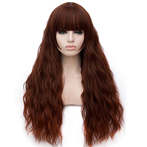 BERON 27’’ Women Girls Lovely Synthetic Mix Color Long Curly Wigs Pin Curls