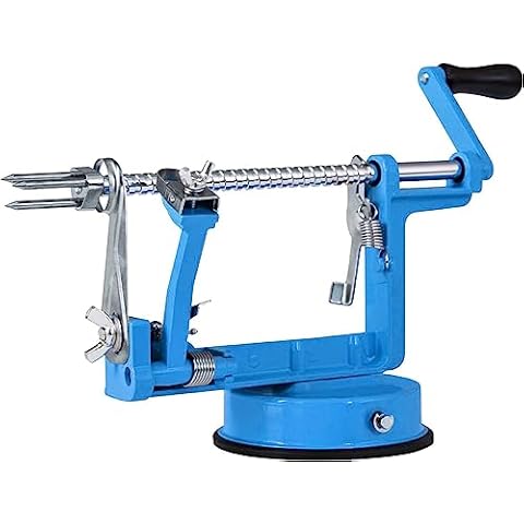 Apple Peeler, Stainless Steel Apple Corer Slicer Peeler, Durable Heavy Duty Die Cast Magnesium Alloy Apple Peeler Slicer Corer(Blue) Cover