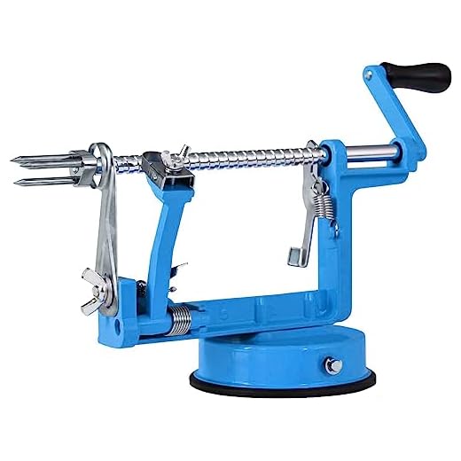 Apple Peeler, Stainless Steel Apple Corer Slicer Peeler, Durable Heavy Duty Die Cast Magnesium Alloy Apple Peeler Slicer Corer(Blue)