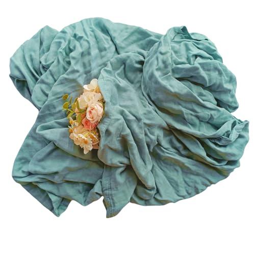 Image of Muslin Newborn Baby Swaddle Blanket 43.5 x 47 inches(110x120cm) Unisex Swaddling Wrap Soft Silky Muslin Swaddle Blankets Neutral Receiving Blanket for Newborn Babies Boys and Girls Sage Green