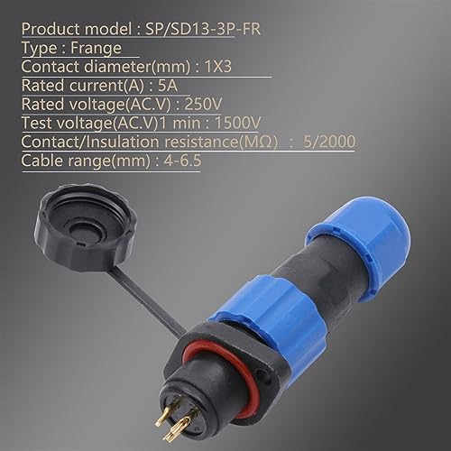 Conector de aviación SP13 de 4 pines y conector tipo reborde SD13-4P 7
