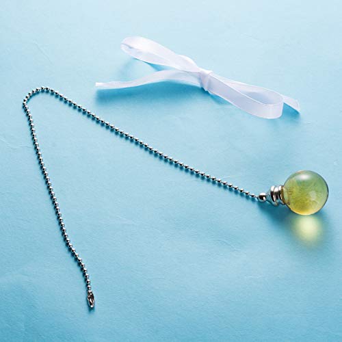 Image of Ceiling Fan Pull Chain, 2pcs 30mm Diameter Yellow Crystal Ball Fan Pull Chain, 20 Inches Fan Pulls Set with Connector Ceiling Fan Pull Chain Ornaments Lighting Accessories