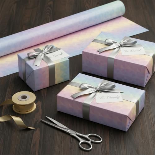 Image of Prettykrafts Illusion Print Gift Wrapping Paper | Pack of 5 | 70x50x0.2 cm | Large Size | Reusable & Eco-Friendly Paper Bags for Gifting, Parties, Return Gifts, Shopping and Special Occasions, Multi