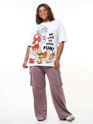 Image of Bewakoof Women's Cotton Cartoon Oversized Fit T-Shirt