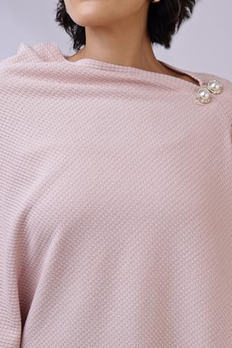 Image of Zelena Cotton Bamboo Blend Premium Nursing Cover for Breastfeeding | Breastfeeding Cover for Mothers | Feeding Shawl for Mother | Breathable Nursing Covers | Poncho for Mom (Nude Pink)